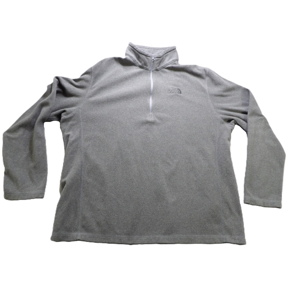 The North Face Zip Fleece Pullover Men XL Gray Outdoor Jacket Sweat Shirt Casual
